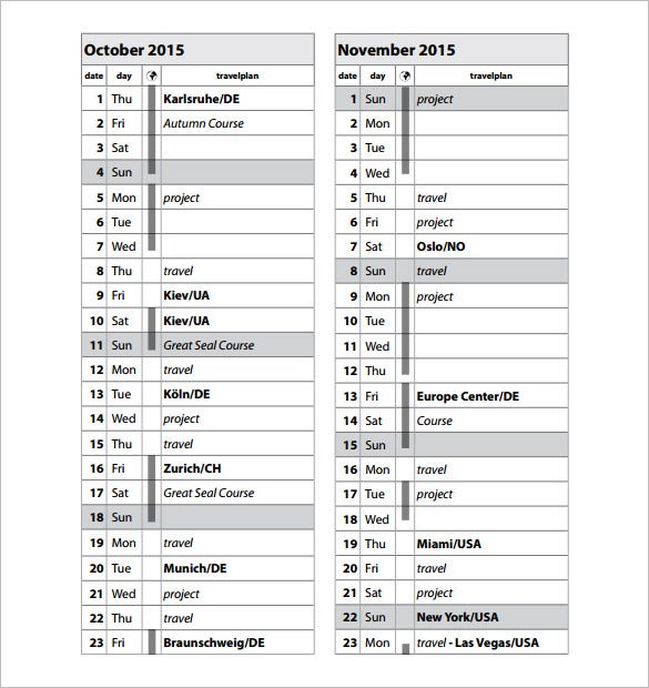 Detail Travel Planner Template Excel Nomer 41