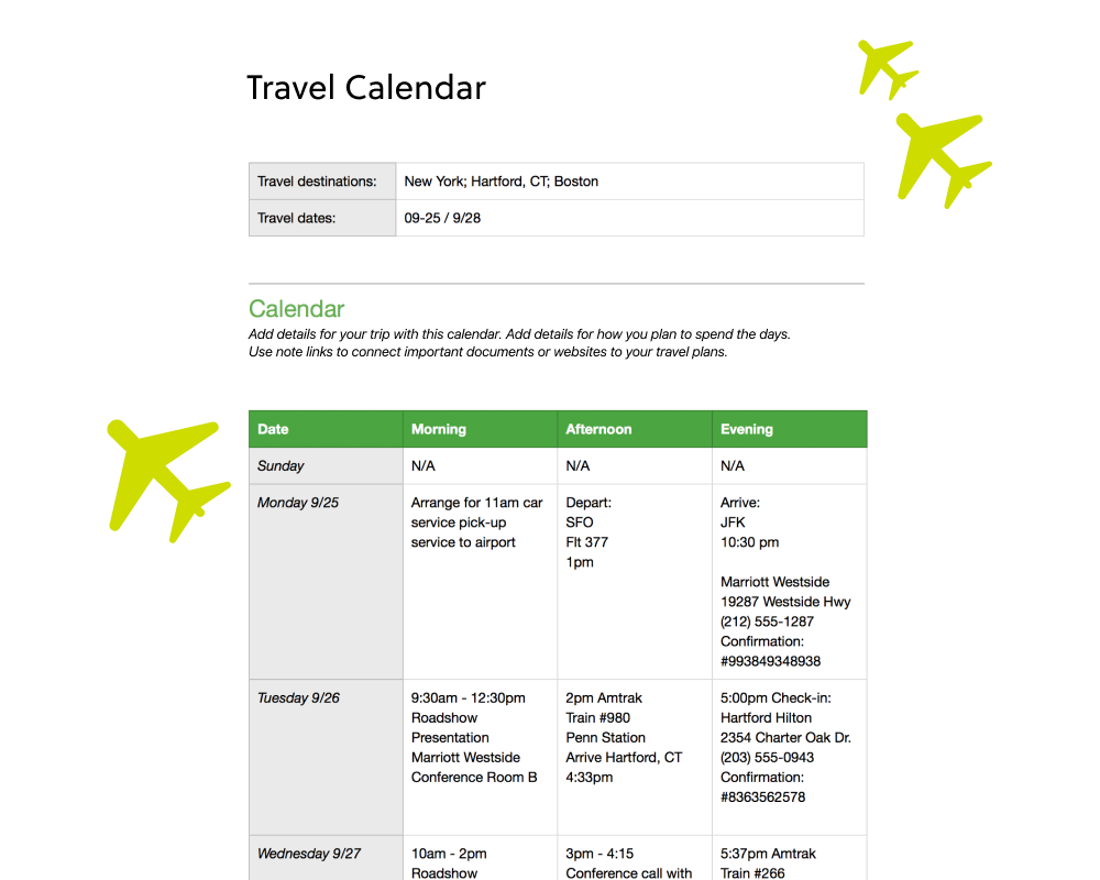 Detail Travel Planner Template Excel Nomer 50