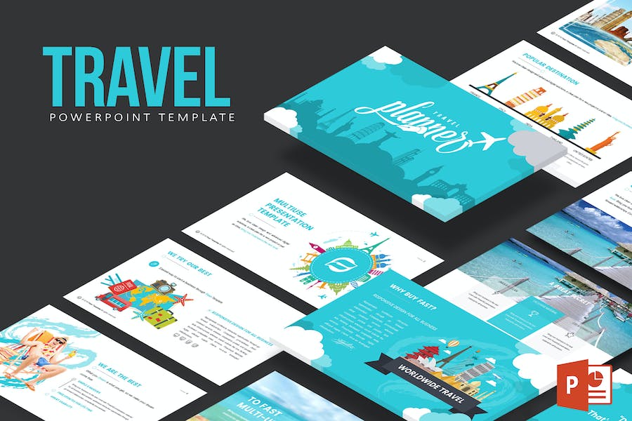 Detail Travel Powerpoint Template Nomer 40