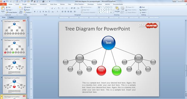 Detail Tree Diagram Template Powerpoint Free Download Nomer 25