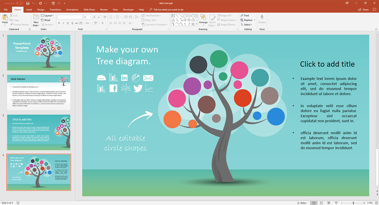 Detail Tree Diagram Template Powerpoint Free Download Nomer 42