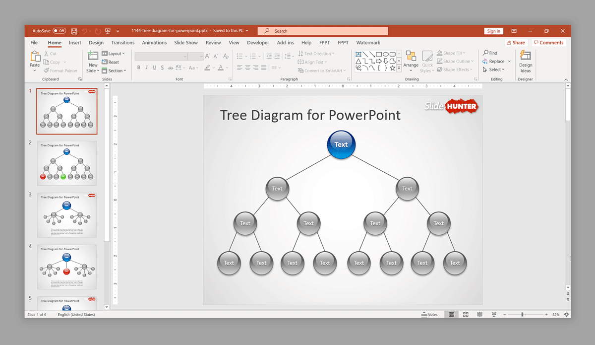Detail Tree Diagram Template Powerpoint Free Download Nomer 54