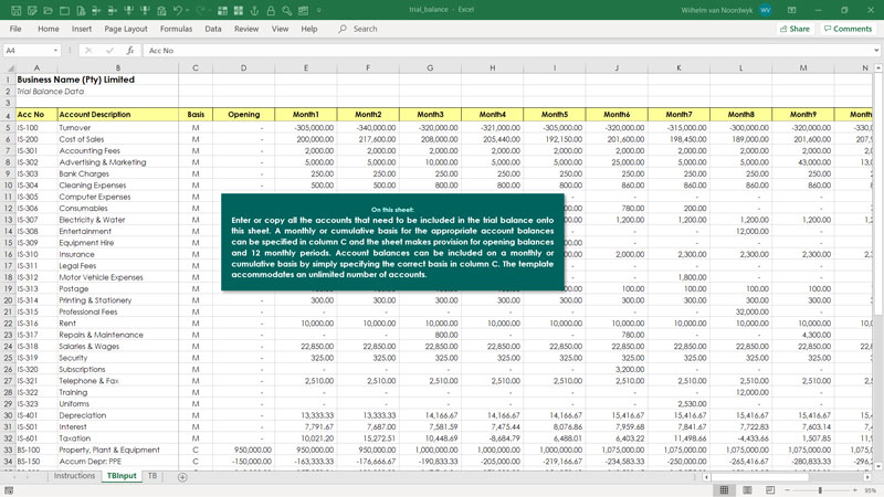 Trial Balance Excel Template - KibrisPDR