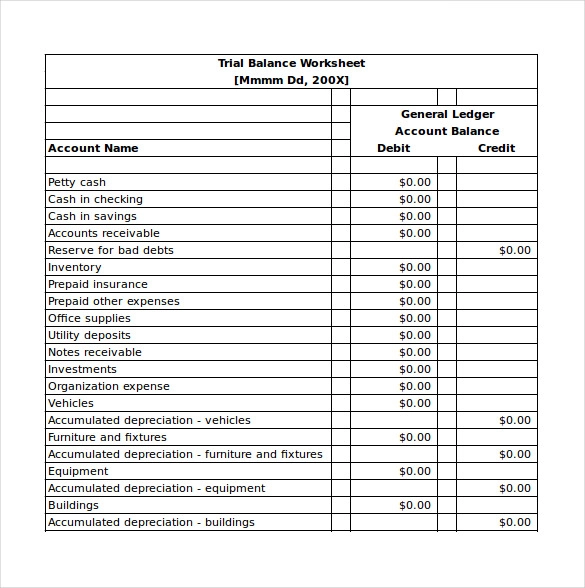 Detail Trial Balance Excel Template Nomer 8