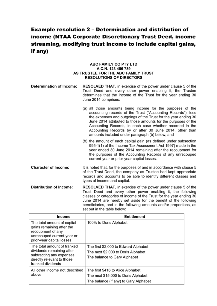 Detail Trustee Resolution Template Nomer 2