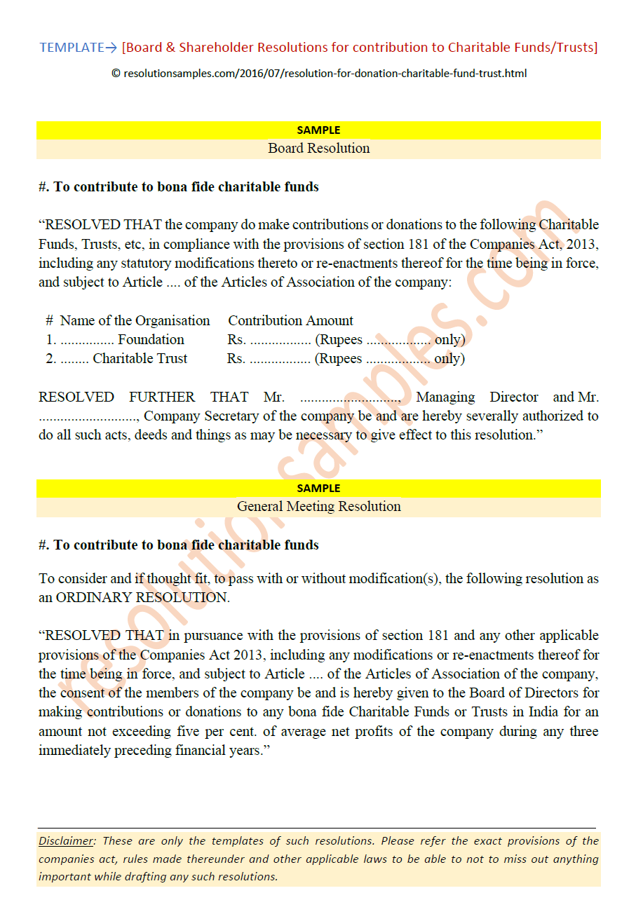Detail Trustee Resolution Template Nomer 16