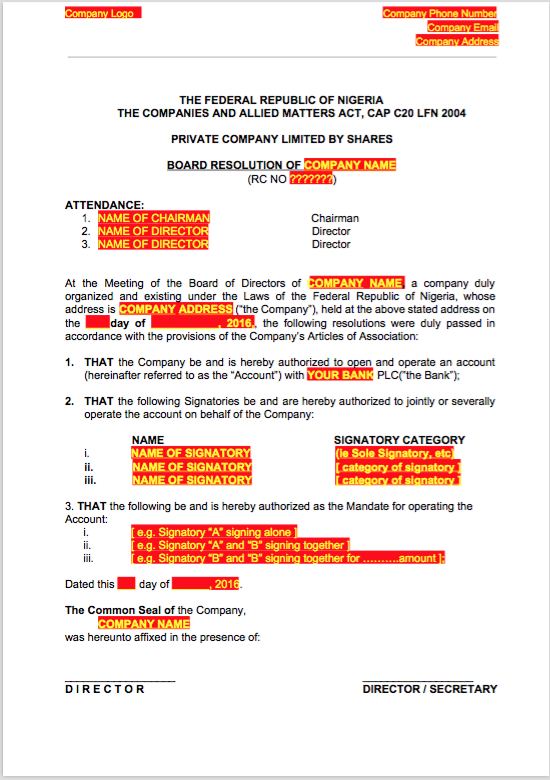 Detail Trustee Resolution Template Nomer 27