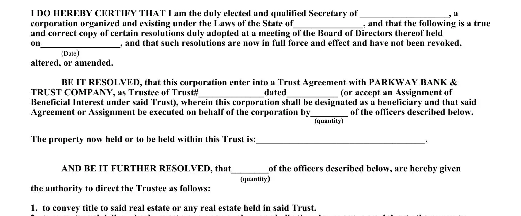 Detail Trustee Resolution Template Nomer 42