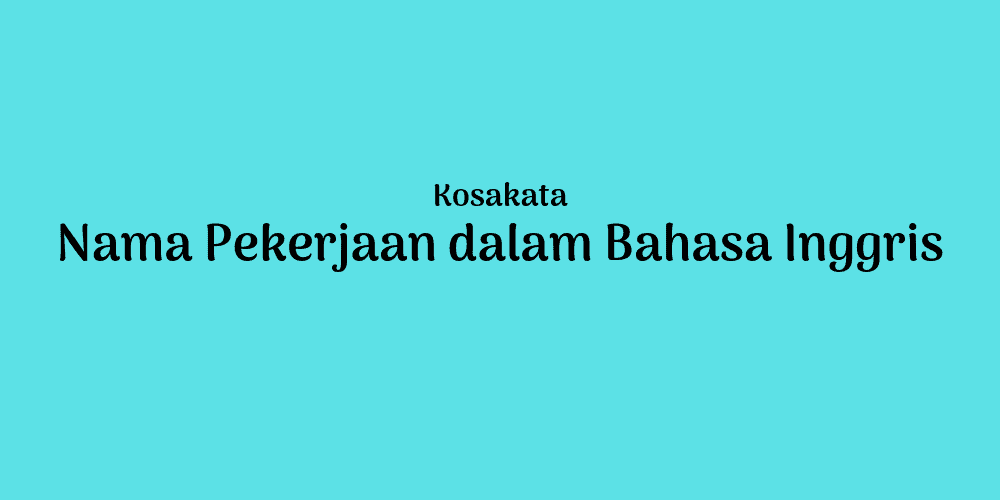 Detail Tukang Ledeng Bahasa Inggris Nomer 9