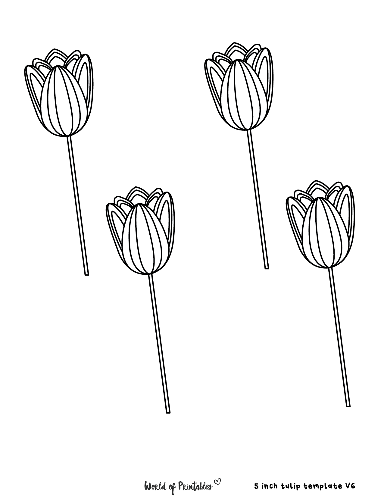 Detail Tulip Template To Print Nomer 42