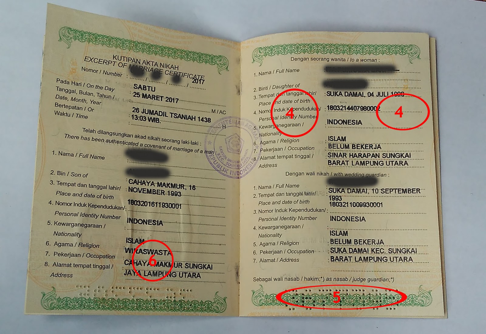 Detail Tulisan Buku Nikah Nomer 32