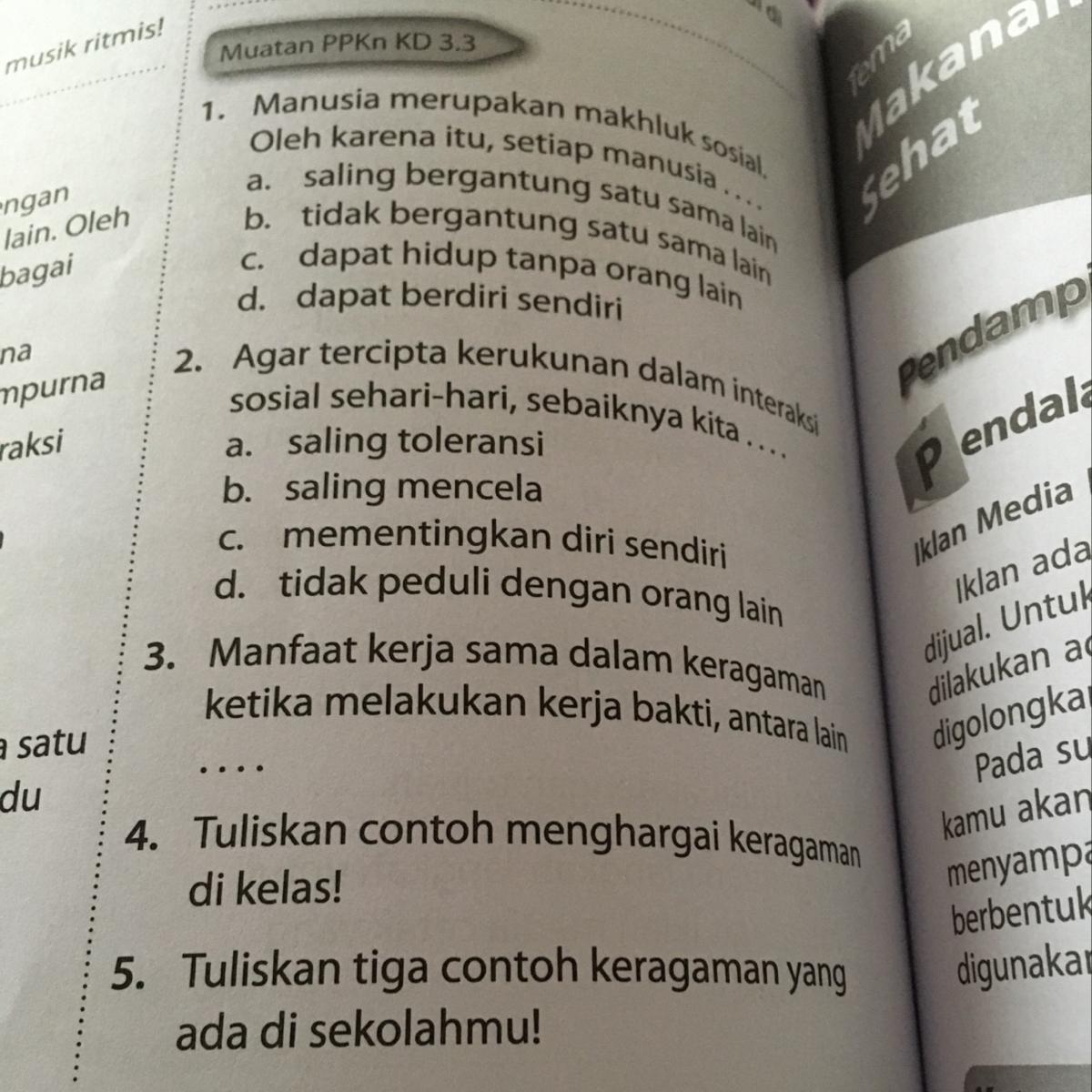 Detail Tuliskan Tiga Contoh Keragaman Yang Ada Di Sekolahmu Nomer 11