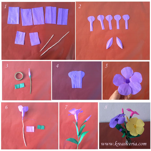 Detail Tutorial Bunga Dari Kertas Krep Nomer 16