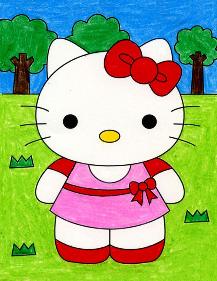 Detail Tutorial Gambar Hello Kitty Nomer 15