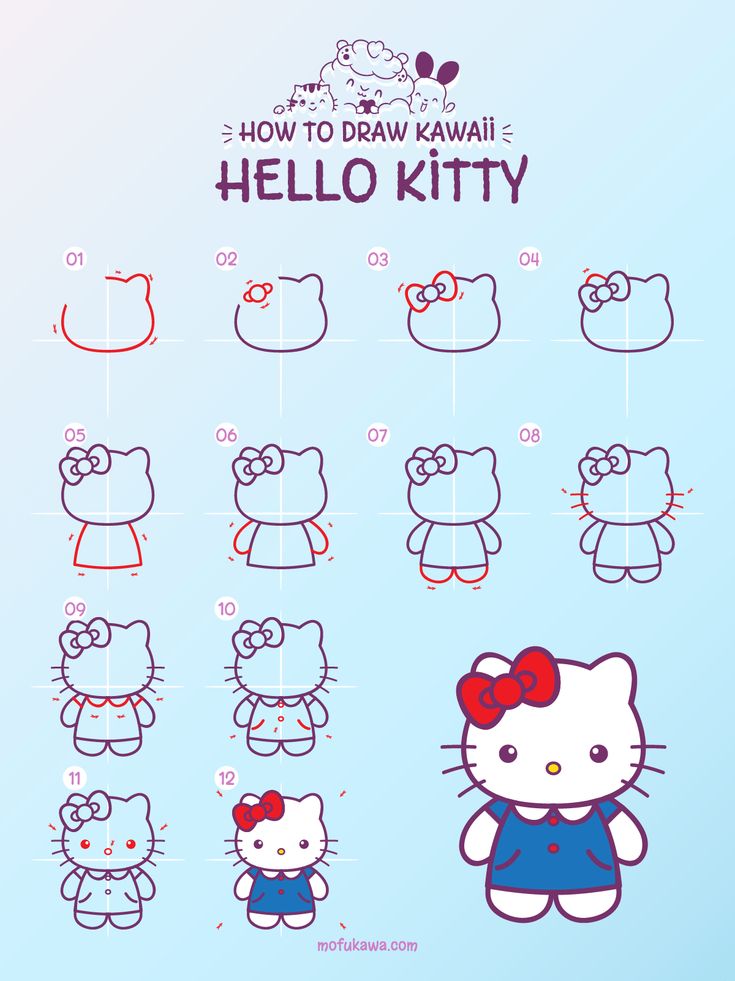 Detail Tutorial Gambar Hello Kitty Nomer 20