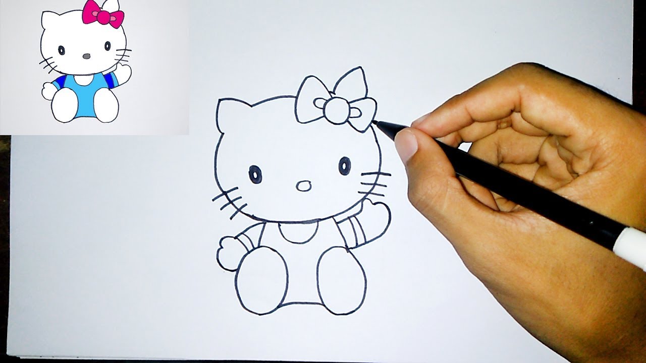 Detail Tutorial Gambar Hello Kitty Nomer 5