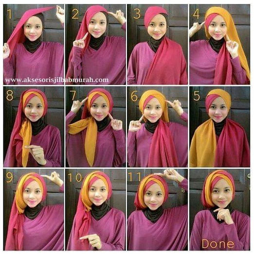 Detail Tutorial Hijab Kombinasi Nomer 16