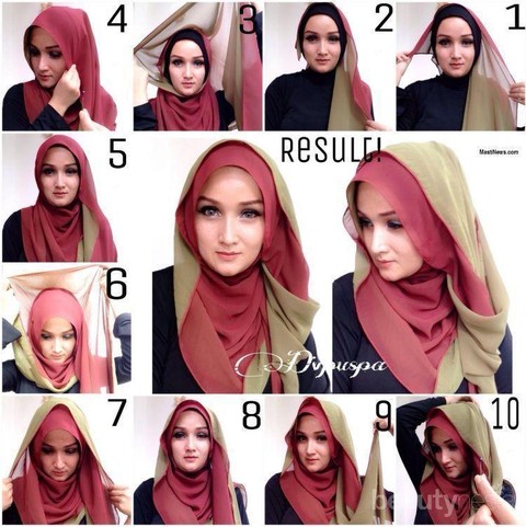 Detail Tutorial Hijab Kombinasi Nomer 21