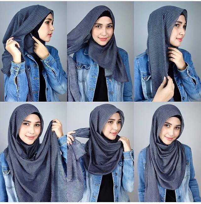 Detail Tutorial Hijab Panjang Simple Nomer 14