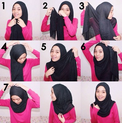 Detail Tutorial Hijab Panjang Simple Nomer 16