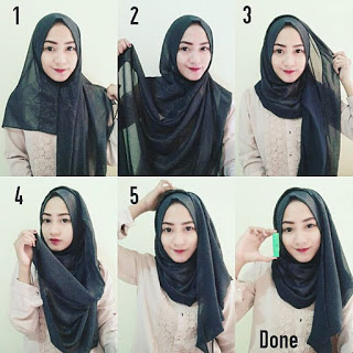 Detail Tutorial Hijab Panjang Simple Nomer 18