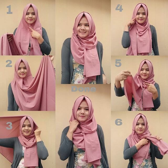 Detail Tutorial Hijab Panjang Simple Nomer 22