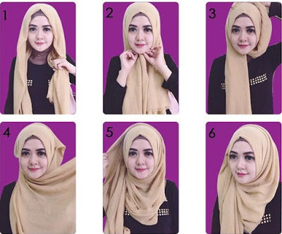 Detail Tutorial Hijab Panjang Simple Nomer 5