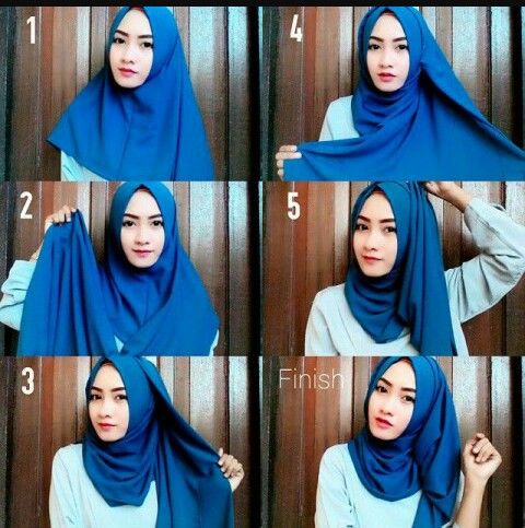 Detail Tutorial Hijab Panjang Simple Nomer 6