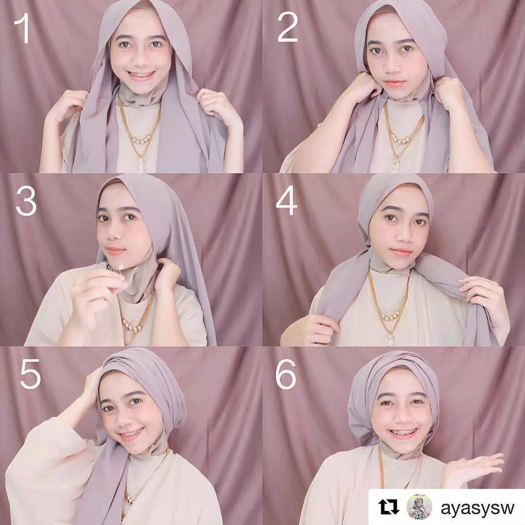 Detail Tutorial Hijab Panjang Simple Nomer 49