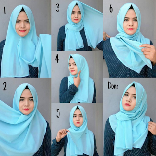 Detail Tutorial Hijab Panjang Simple Nomer 9