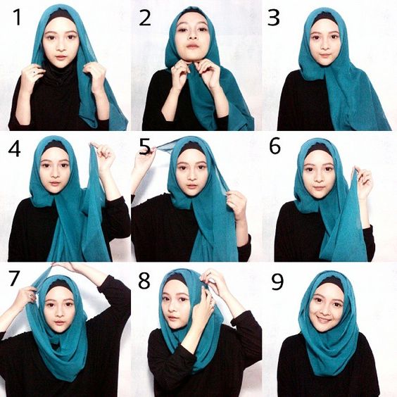 Detail Tutorial Hijab Panjang Simple Nomer 10