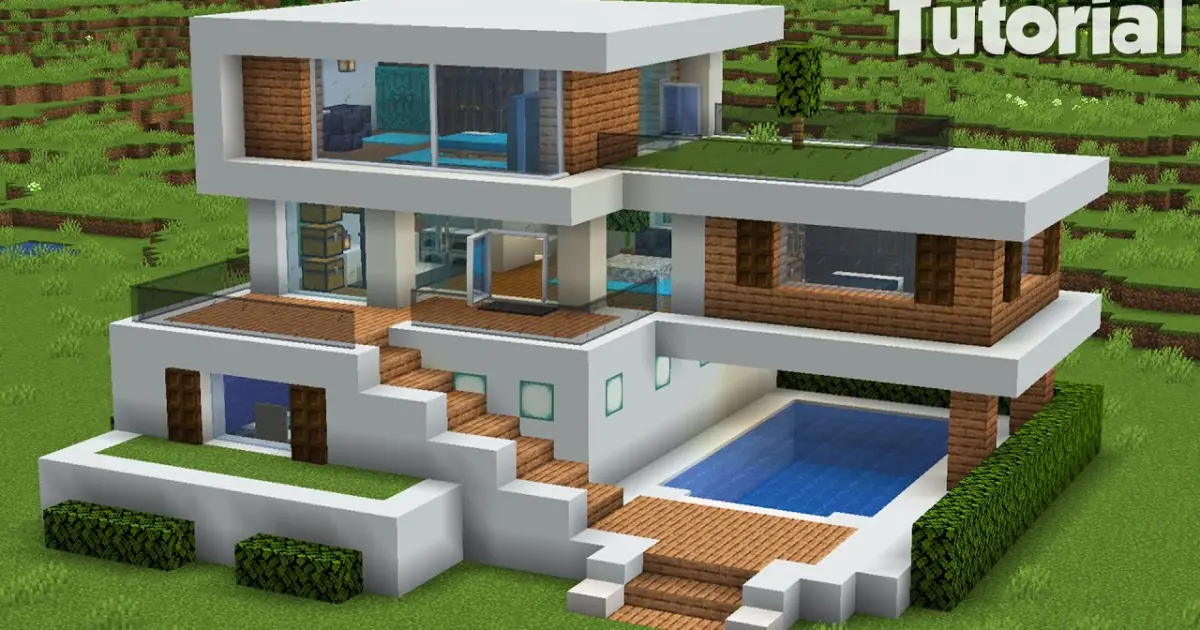 Detail Tutorial Minecraft Rumah Modern Nomer 9