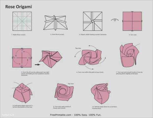 Detail Tutorial Origami Bunga Mawar Nomer 15