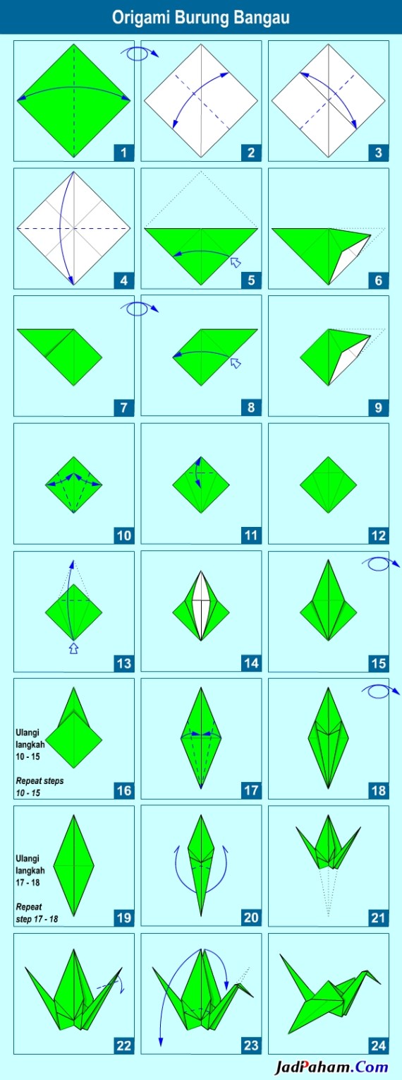 Detail Tutorial Origami Burung Nomer 16