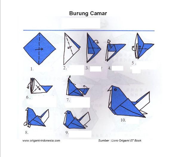 Detail Tutorial Origami Burung Nomer 8