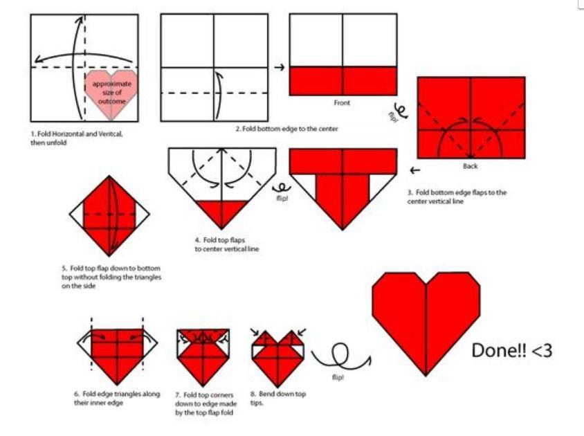 Detail Tutorial Origami Hati Nomer 8