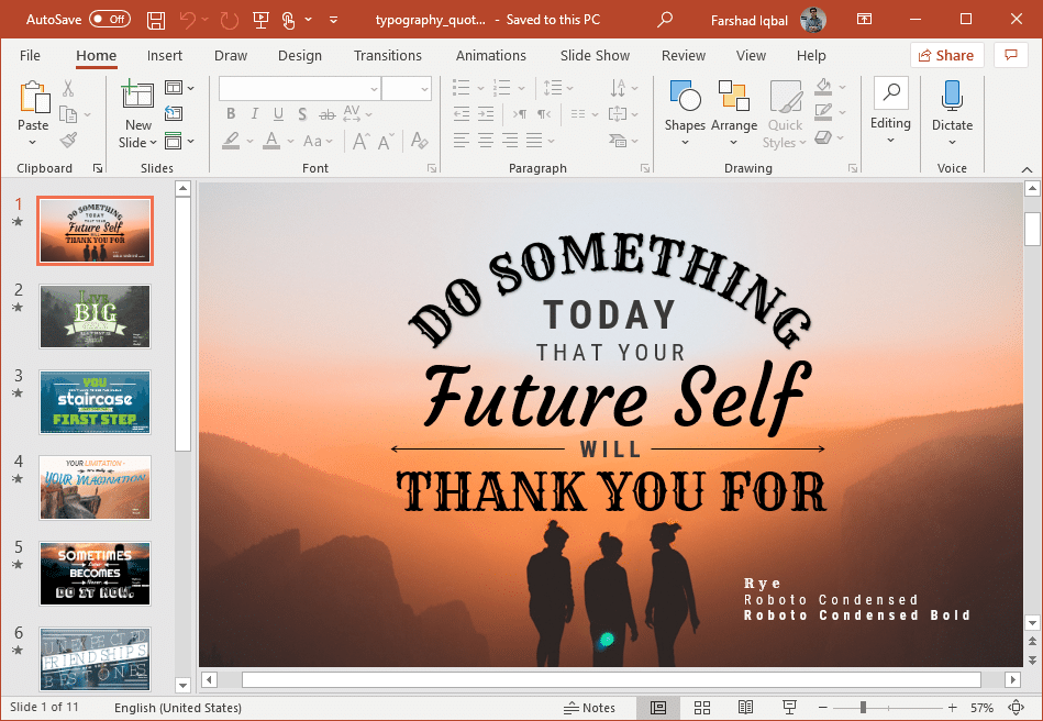 Detail Typography Powerpoint Template Nomer 3