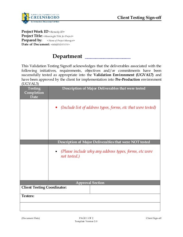 Detail Uat Sign Off Template Nomer 2