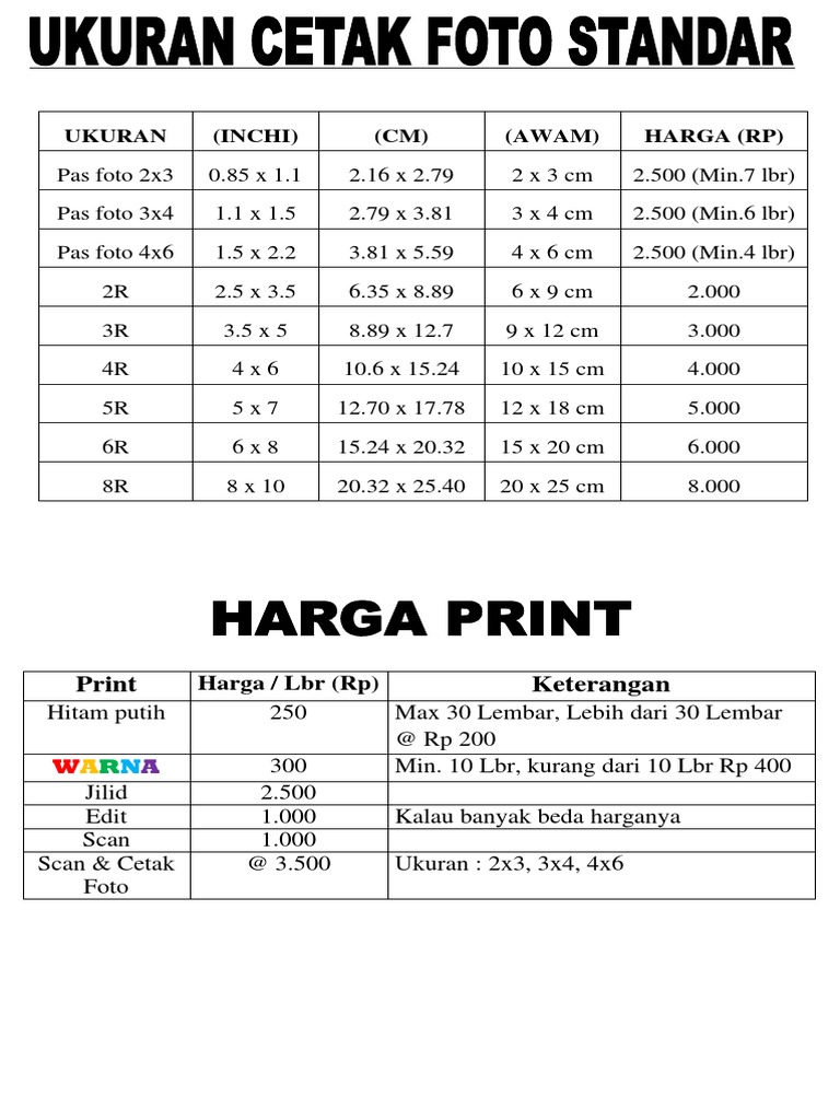 Detail Ukuran Cetak Foto Dan Harga Nomer 14