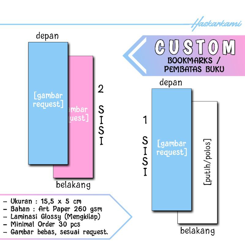 Detail Ukuran Pembatas Buku Nomer 3