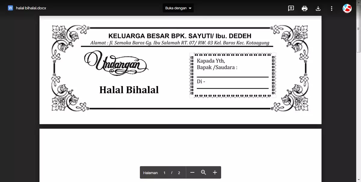 Download Undangan Acara Halal Bihalal Nomer 28