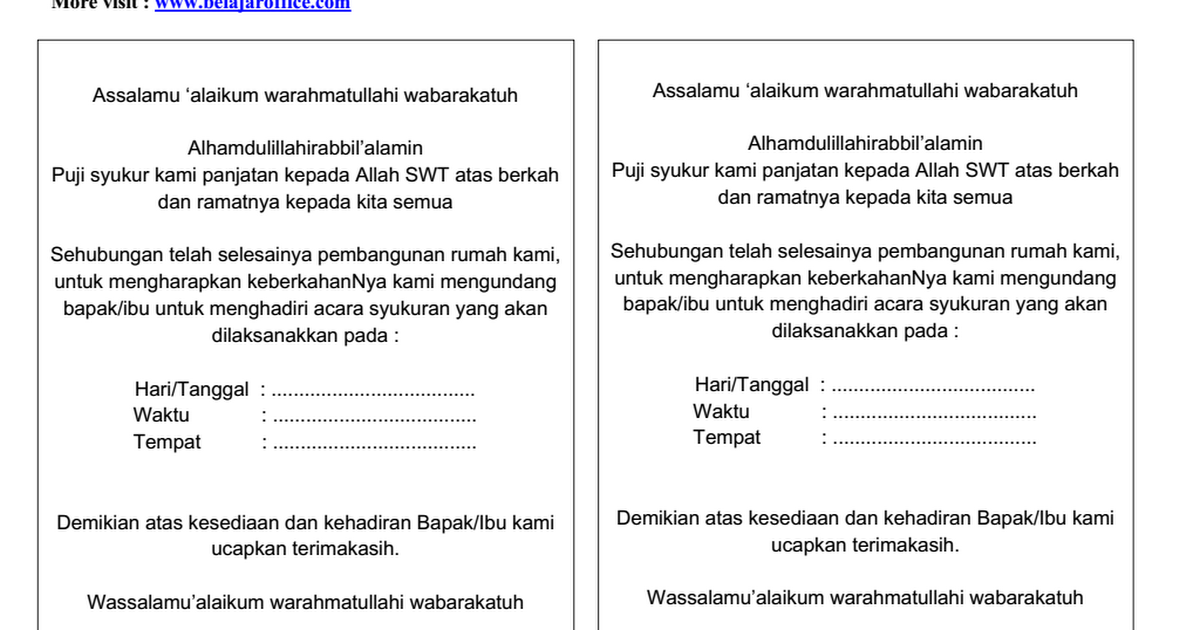 Detail Undangan Acara Syukuran Koleksi Nomer 31