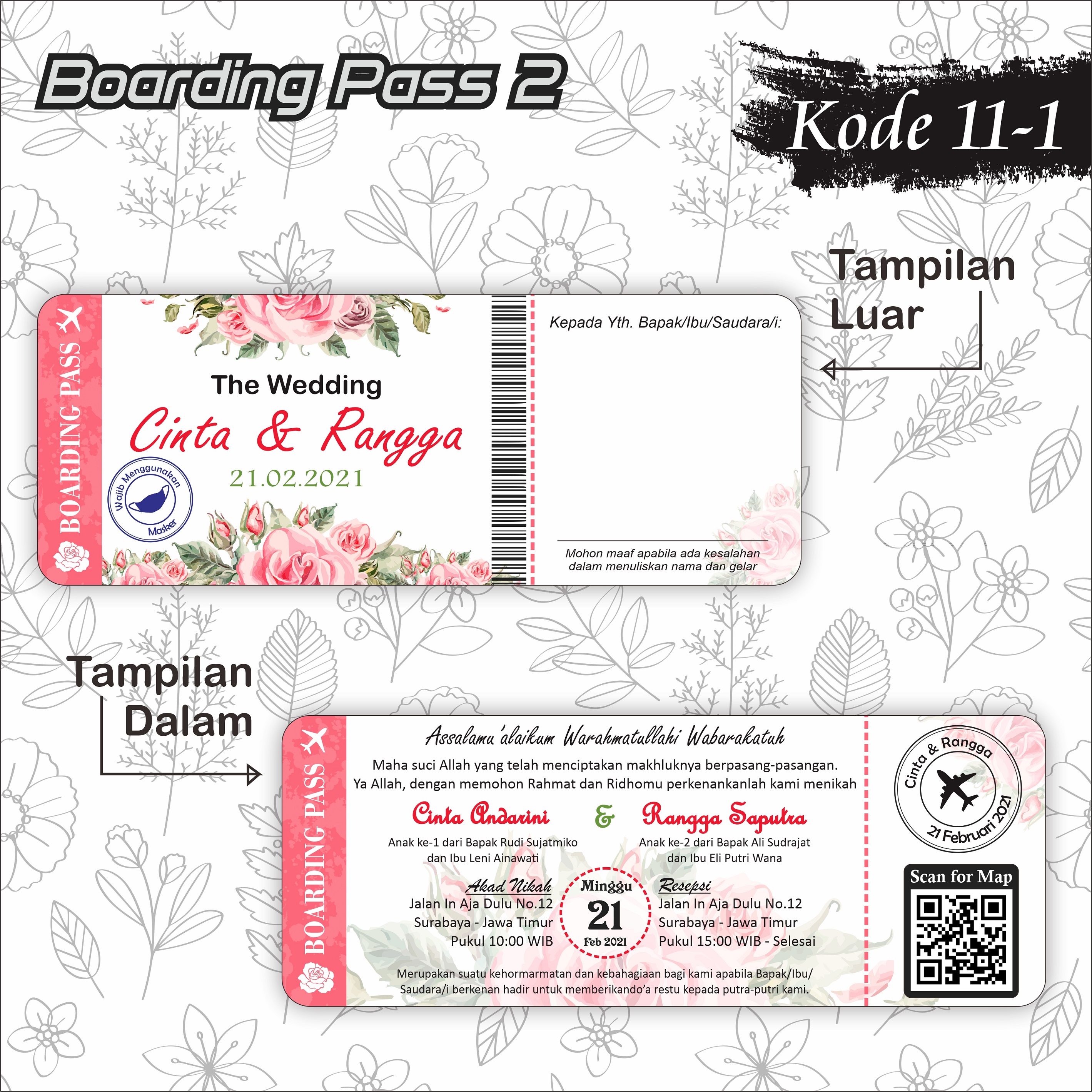 Detail Undangan Boarding Pass Nomer 2