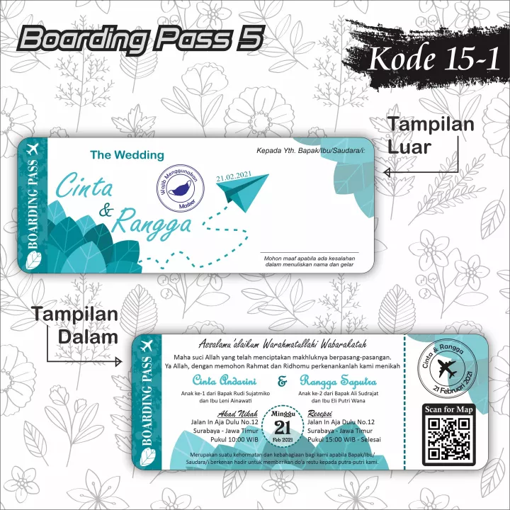 Detail Undangan Boarding Pass Nomer 13