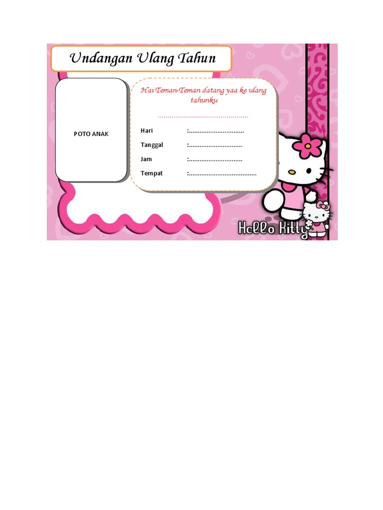 Detail Undangan Hello Kitty Nomer 25