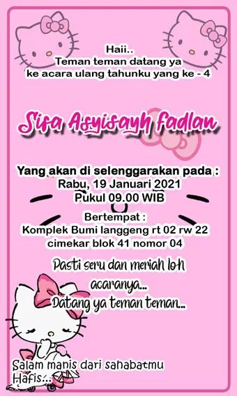 Detail Undangan Hello Kitty Nomer 36