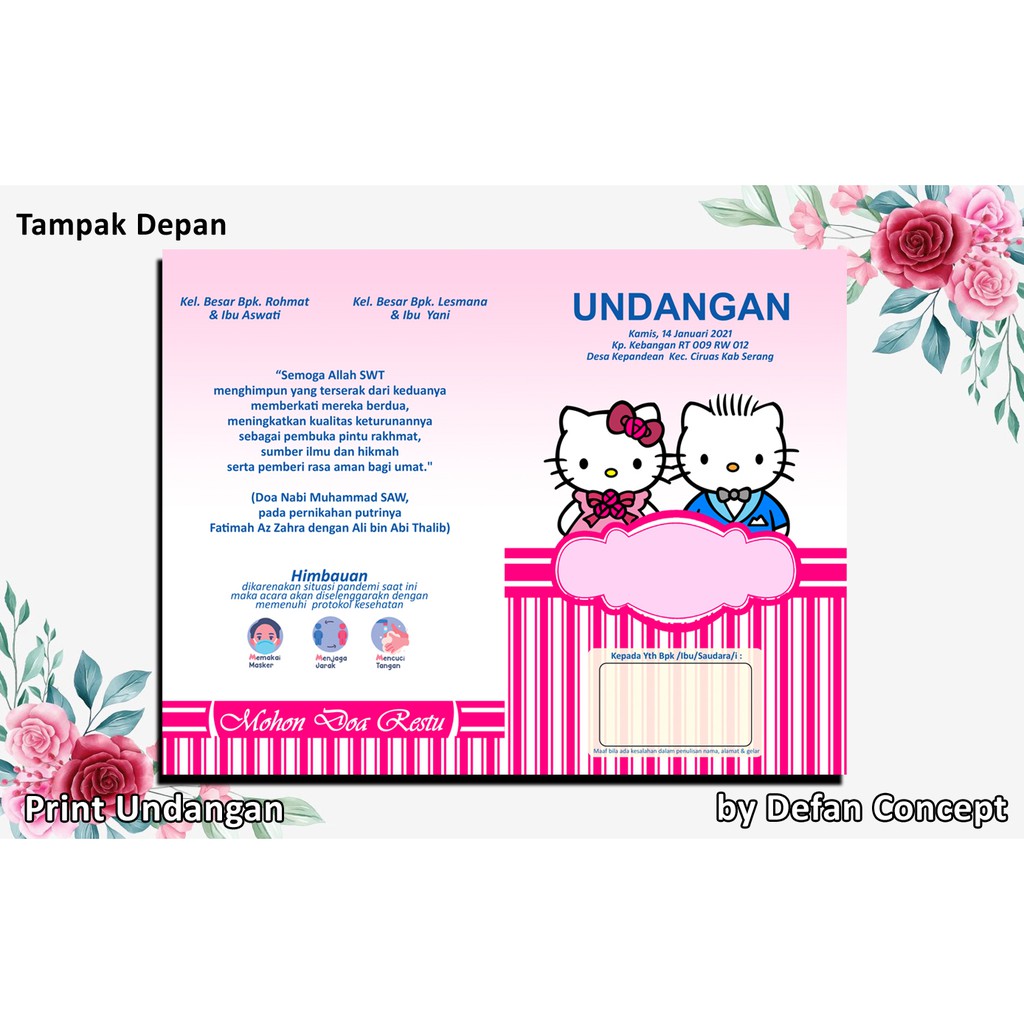 Detail Undangan Pernikahan Hello Kitty Nomer 15