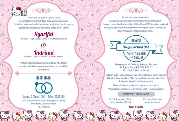 Detail Undangan Pernikahan Hello Kitty Nomer 17