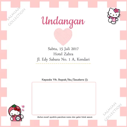 Detail Undangan Pernikahan Hello Kitty Nomer 22