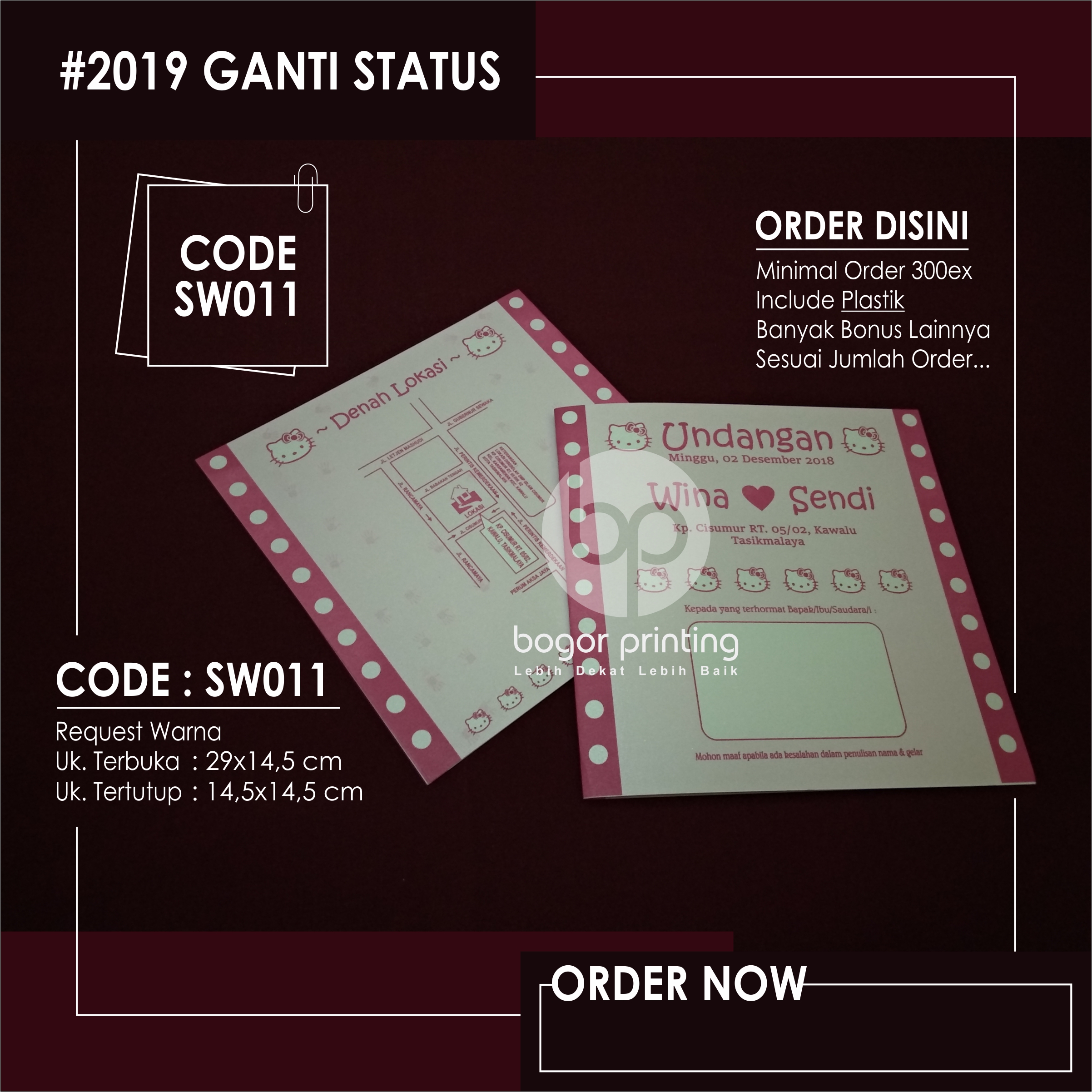 Detail Undangan Pernikahan Hello Kitty Nomer 25